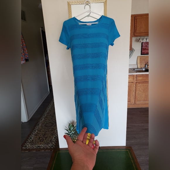 NWOT lularoe flounder blue summer layering dress - Picture 12 of 16